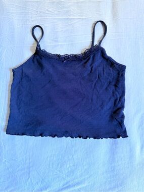 American Eagle Outfitters Navy Lace-Trim Camisole